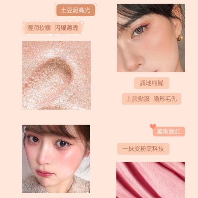 [Hàng mới về] Phấn má hồng dạng khối hai màu sắc tự nhiên lâu trôi độ bóng cao xinh xắn | BigBuy360 - bigbuy360.vn