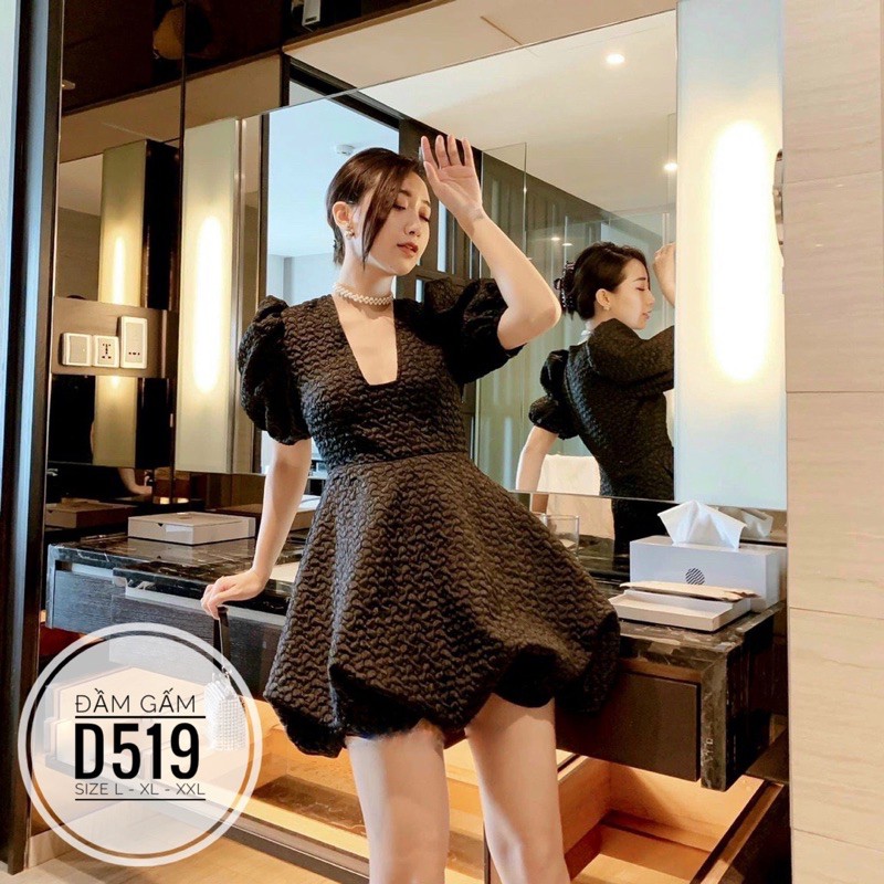 Bigsize Đầm gấm D519