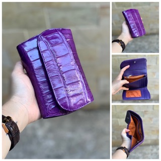 Ví 3 gấp mini da cacsaaus thật size14 - cá sấu gò vấp