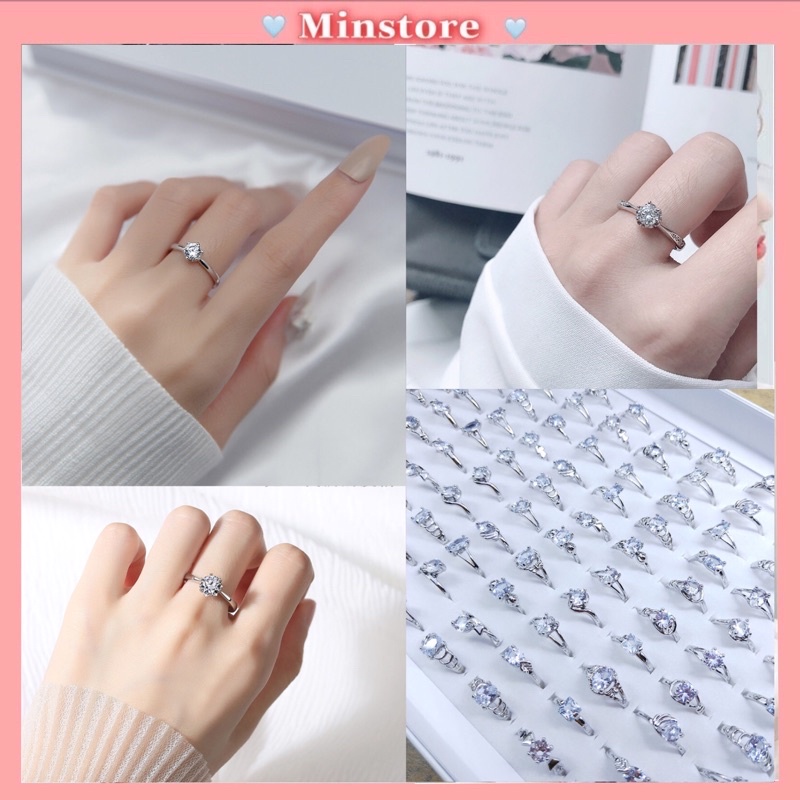 Nhẫn Thời Trang Đính Đá Sáng Siêu Xinh( giao mẫu ngẫu nhiên )