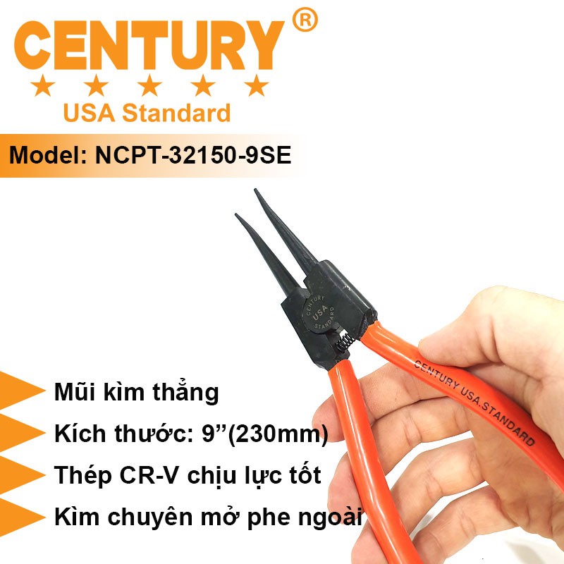 Kìm Mở Phe 9" (230mm) Ra Thẳng Century - NCPT-32150-9SE