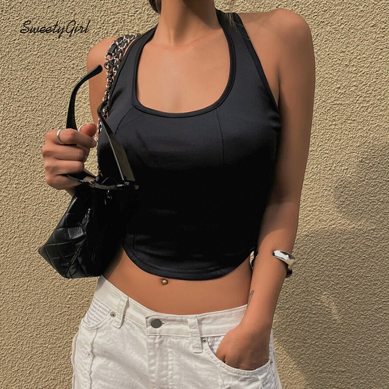 Áo Hai Dây Màu Sắc Trơn Dáng Ôm Quyến Rũ Cho Nữ