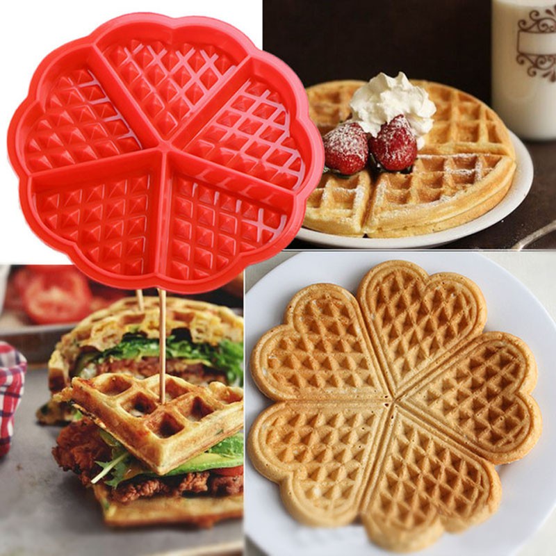 Khuôn silicone làm bánh Waffle hình trái tim