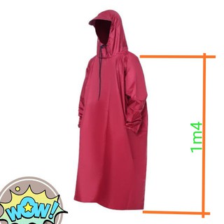 [FREESHIP] Áo Mưa Bít Không Xẻ Tà Vải Dù Chống Thấm Dài 1m4 Giao màu ngẫu nhiên