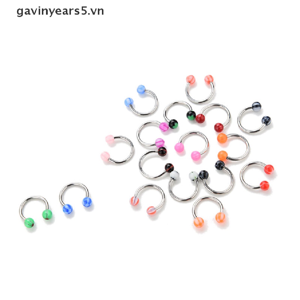 [Hàng mới về] Bộ 10 cái vòng bi xỏ khuyên cơ thể nhiều màu