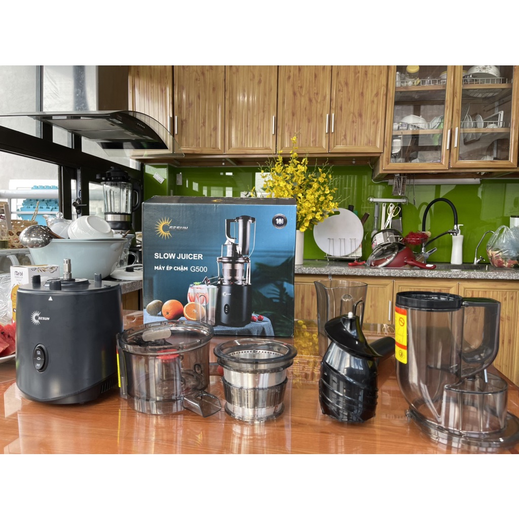 Máy ép chậm Gesun G500 Dùng Công nghệ của Đức giúp ép kiệt nước lên đến 95% rau củ quả