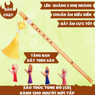 Sáo Trúc Tone Đô (C5) - Dành Cho Người Mới Tập - Tặng Kèm Dây Treo Sáo Nhiều Màu Sắc (Giao Ngẫu Nhiên)