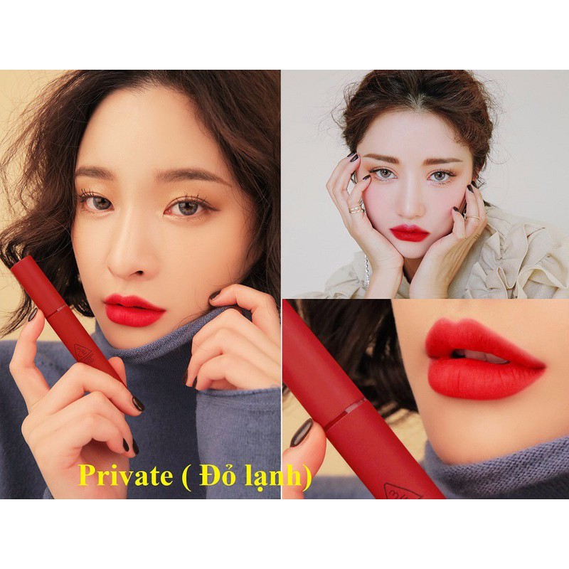 Son 3CE Velvet Lip Tint Private (Đỏ Lạnh) | BigBuy360 - bigbuy360.vn