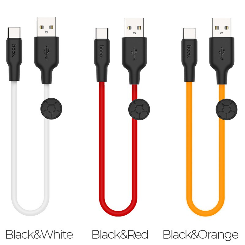 Dây Cáp Sạc ngắn Micro USB | Lightning | Type C Hoco X21 Plus 25Cm- Silicone Siêu Bền