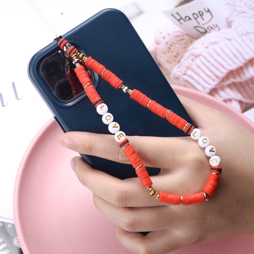Norman Dây Đeo Điện Thoại Chuỗi Hạt Acrylic In Chữ Love Bằng Acrylic Mềm Cho Nữ