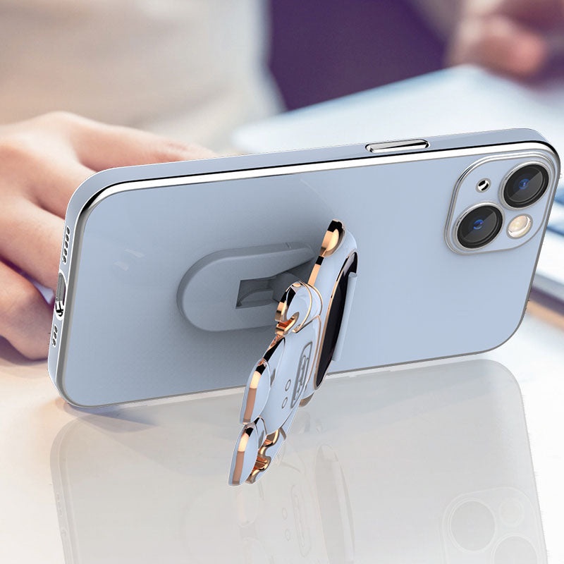 Ốp Điện Thoại Tpu Mạ Điện Hình Phi Hành Gia Sang Trọng Có Giá Đỡ Ẩn Cho Iphone 13promax 13 12 11