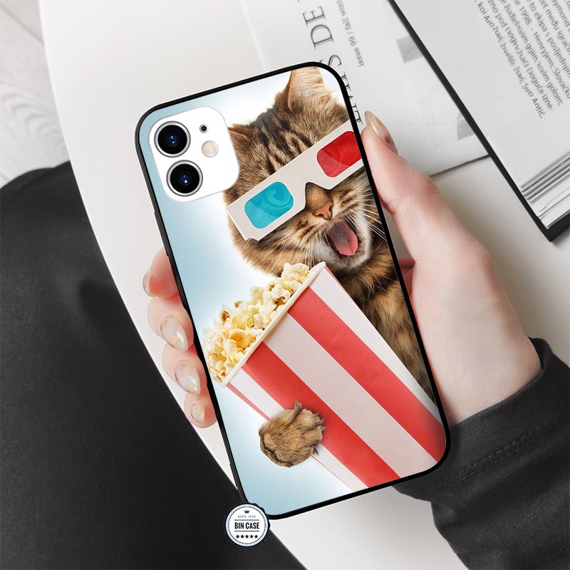 Ốp lưng cute in hình mèo đi xem film CGV cực nét - iphone 6s/6/7/8 plus/x/xr/xs max/11/11 pro max/12/12 promax MEO0051