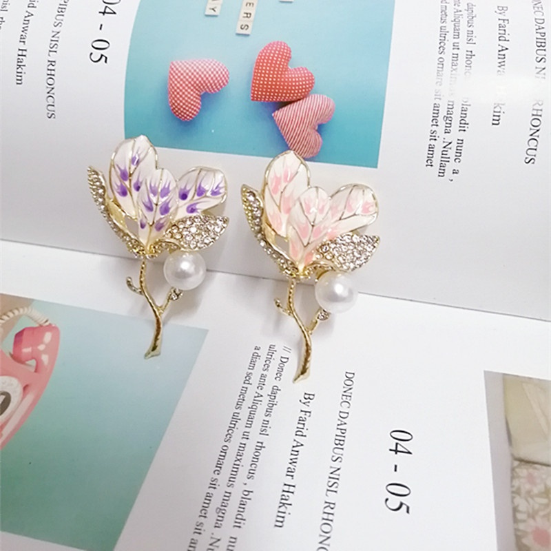 Ghim cài áo hình hoa tulip hoa hồng phong cách đáng yêu sang trọng