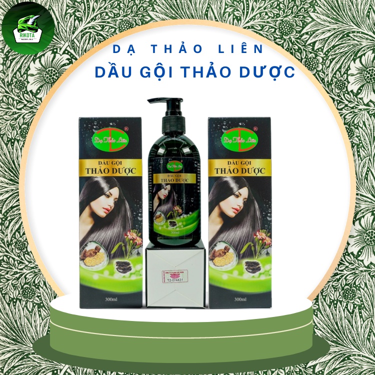 Dầu Gội Thiên Nhiên Thảo Dược Dạ Thảo Liên Sạch Gàu Chăm Sóc Dưỡng Tóc Mềm Mượt Rikota NLDG300