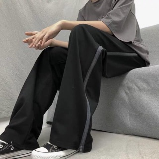 Quần suông sọc zip ulzzang