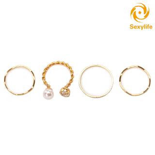 Set 4 Nhẫn Nữ Thời Trang Đơn Giản