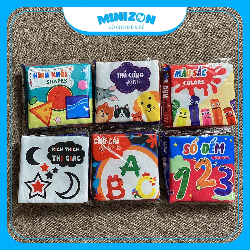 Sách vải PiPoVietnam kích thích thị giác - giáo dục sớm cho trẻ theo chủ đề | Minizon Kids