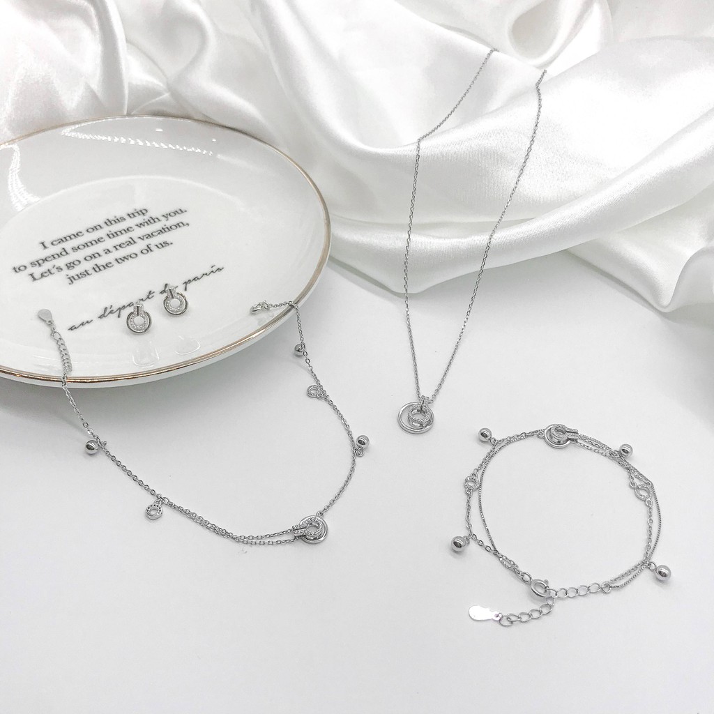 Lắc Chân Bạc Blue Peach Circle Double LC237 | BigBuy360 - bigbuy360.vn