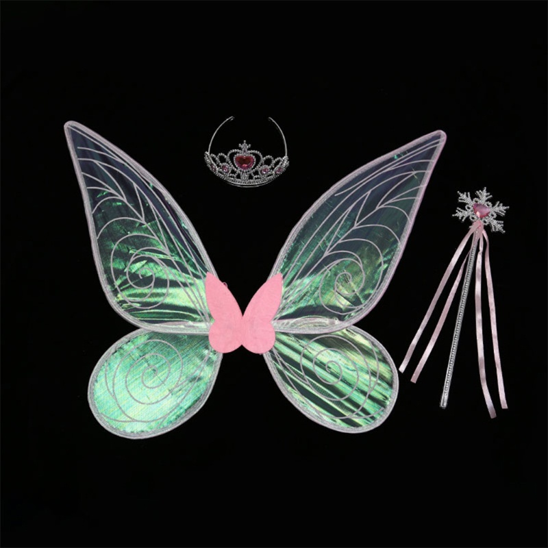 Bộ Tóc Giả Hóa Trang Thiên Thần Có Cánh Lấp Lánh Dễ Thương Cho Bé Gái