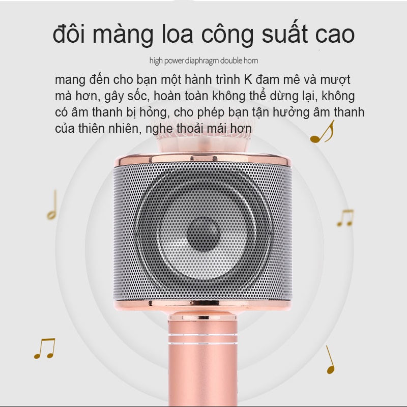 Mic hát karaoke không dây Loa Bluetooth với âm thanh ấm karaoke cầm tay mini hát hát hay nhất hiện nay [HT00001}