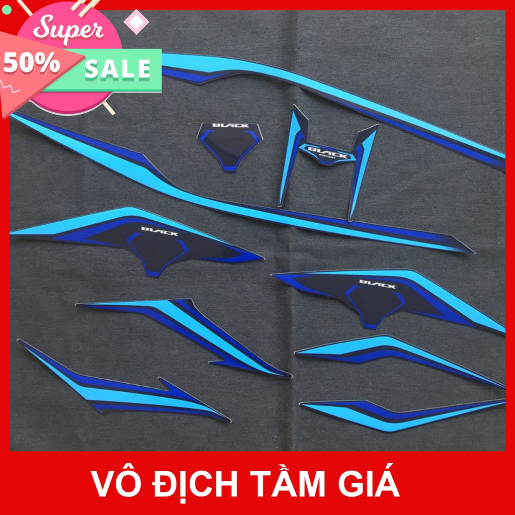 [GIÁ GỐC]  NGUYÊN BỘ TEM DÁN XE HONDA AIRBLADE 2016 BLACK EDITION MÀU XANH