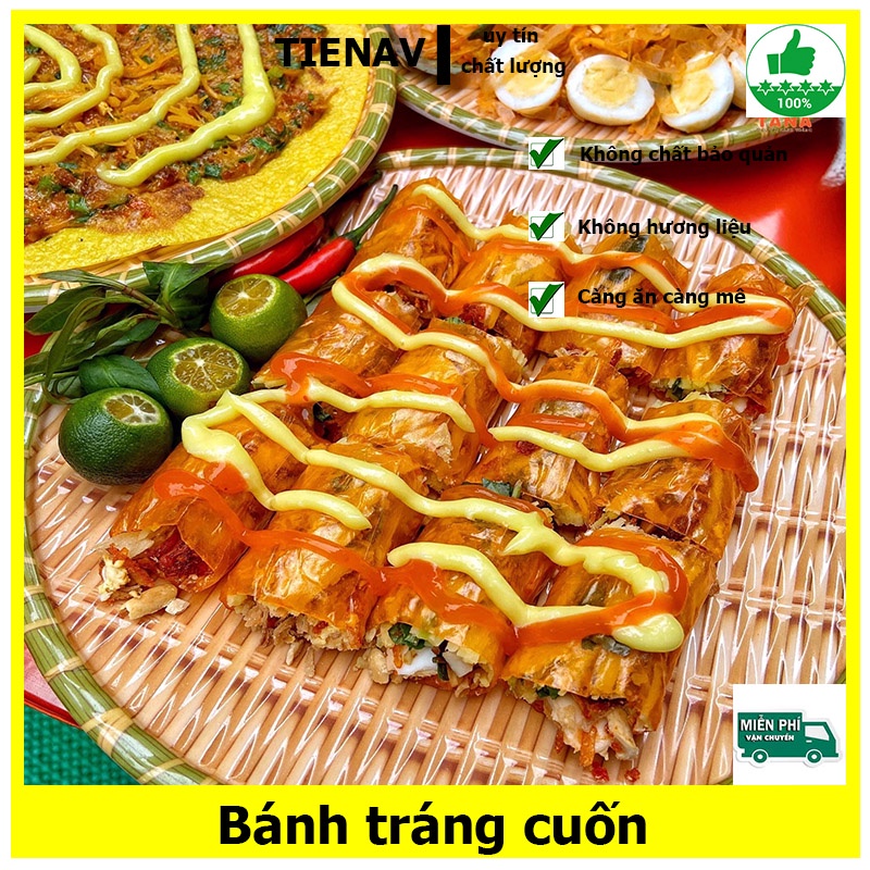 Bánh tráng cuốn bơ tỏi muối nhiển phơi sương tây ninh dẻo siêu cay