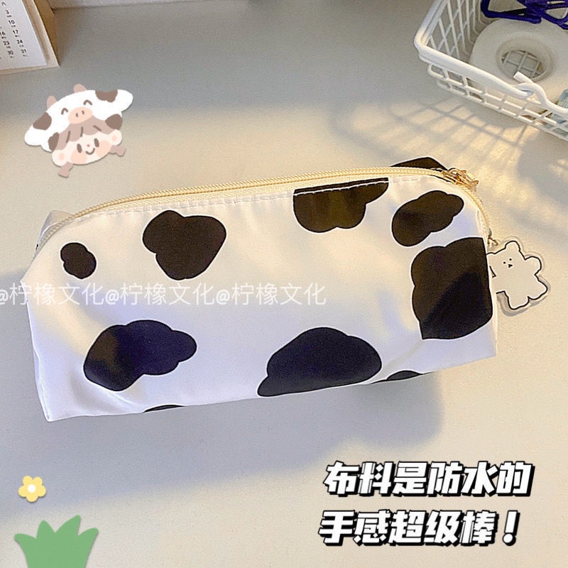 Túi Đựng Bút Hình Bò Sữa Dễ Thương Sức Chứa Lớn Phong Cách Hàn Quốc Cho Học Sinh