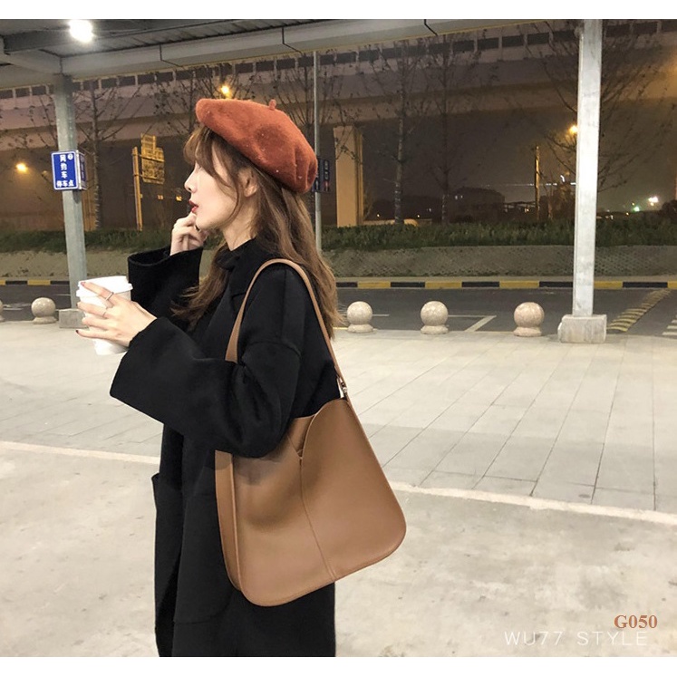 Túi xách nữ kèm ví đeo vai đeo chéo, form đứng chất da trơn dày mịn H24