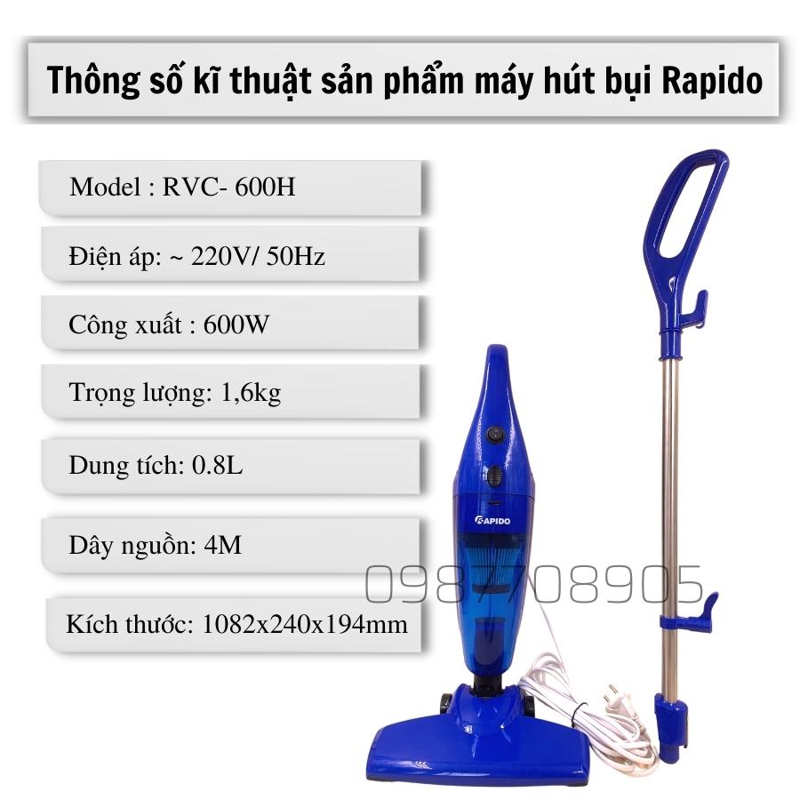 Máy hút bụi cầm tay Rapido RVC-70P - 5500 PA siêu mạnh và RVC-600H lực hút 15000PA - Bảo hành 12 tháng