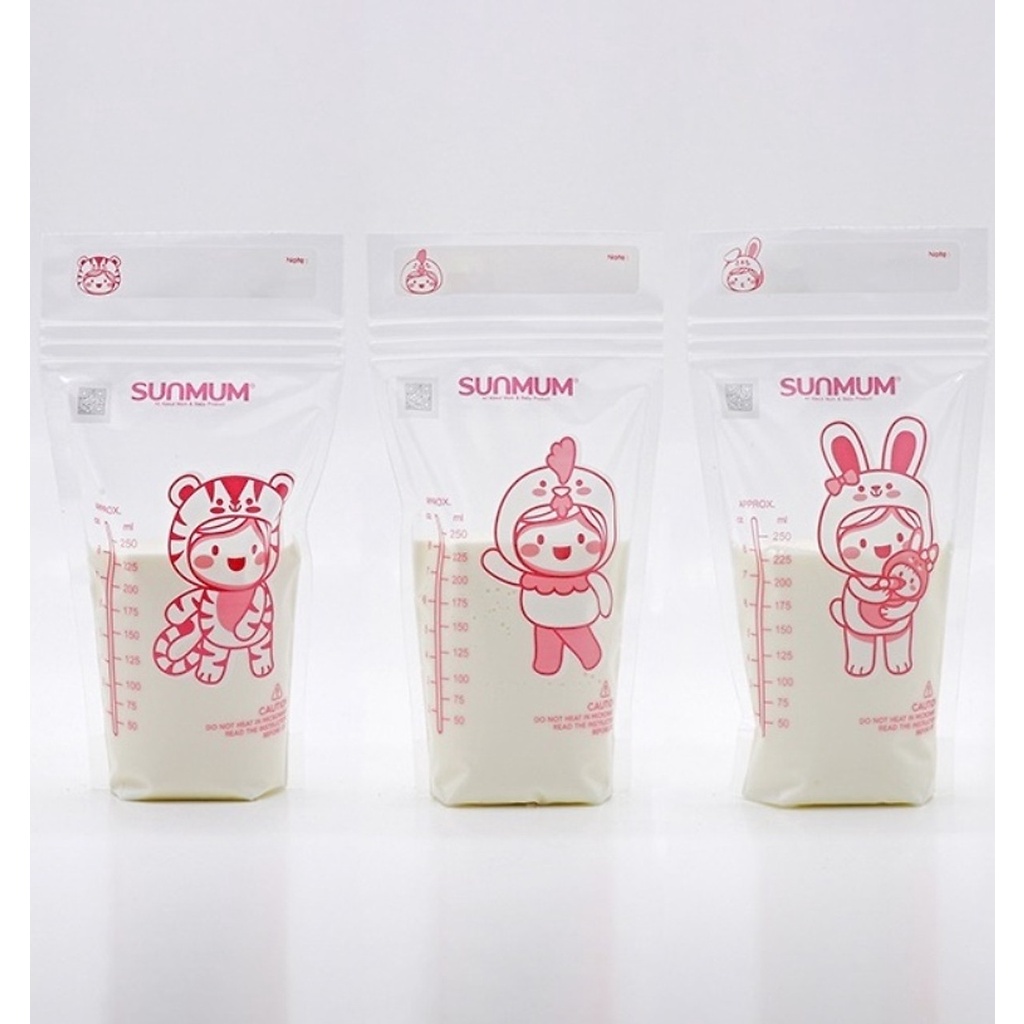 Túi trữ sữa Sunmum chính hãng an toàn tiện lợi với dung tích 250ml
