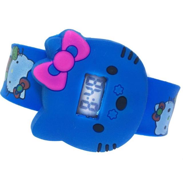 Đồng hồ bản đập họa tiết Đầu Mèo màu xanh