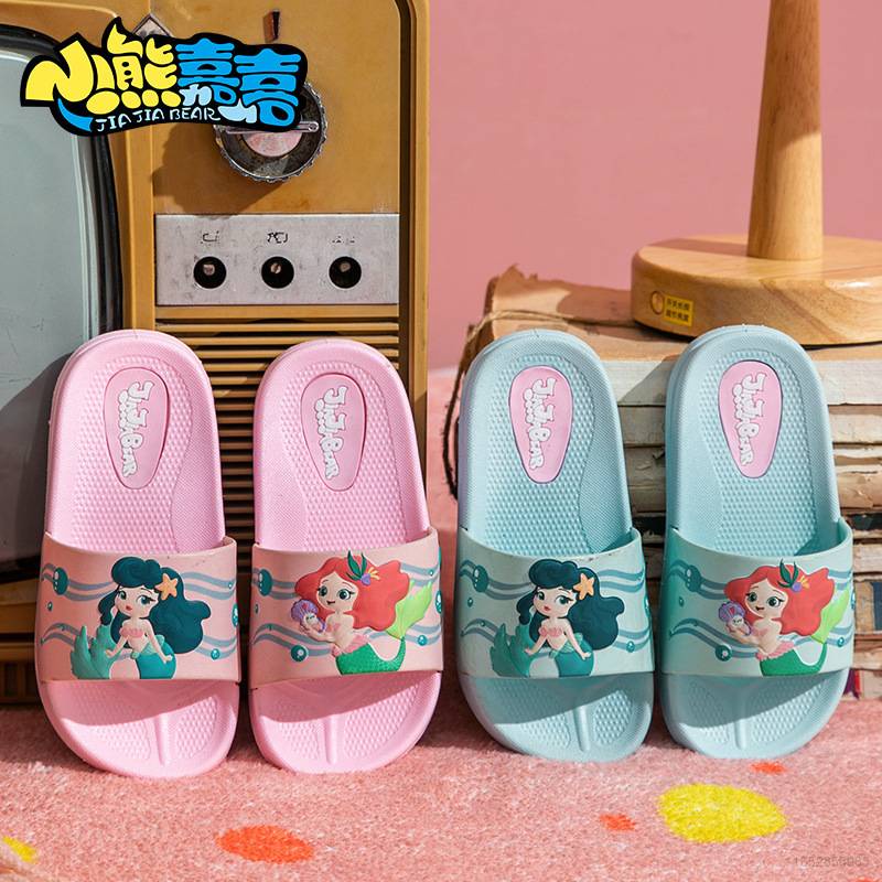 Dép Đế Mềm Chống Trượt Thoáng Khí In Họa Tiết Nàng Tiên Cá Thời Trang Mùa Hè Cho Bé Gái