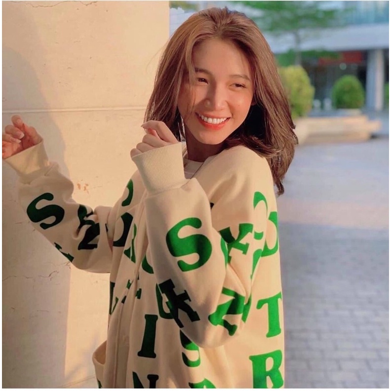 Áo khoác nỉ cardigan có nút form rộng in chữ dưới 70kg mặc rộng y hình - T0N | BigBuy360 - bigbuy360.vn