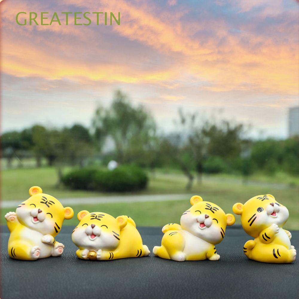 Đồ trang trí con hổ hoạt hình bằng nhựa resin chất lượng cao dùng trang trí xe hơi