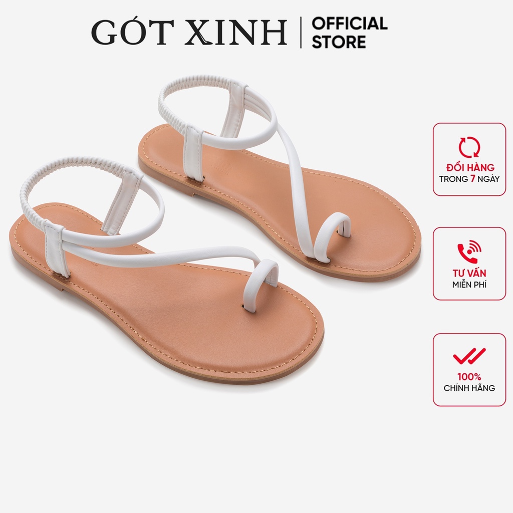 Giày sandal nữ GÓT XINH SD13 Da Mềm Xỏ Ngón