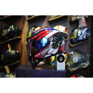 Mũ bảo hiểm Fullface Royal M138 Honda Sonic trắng đỏ