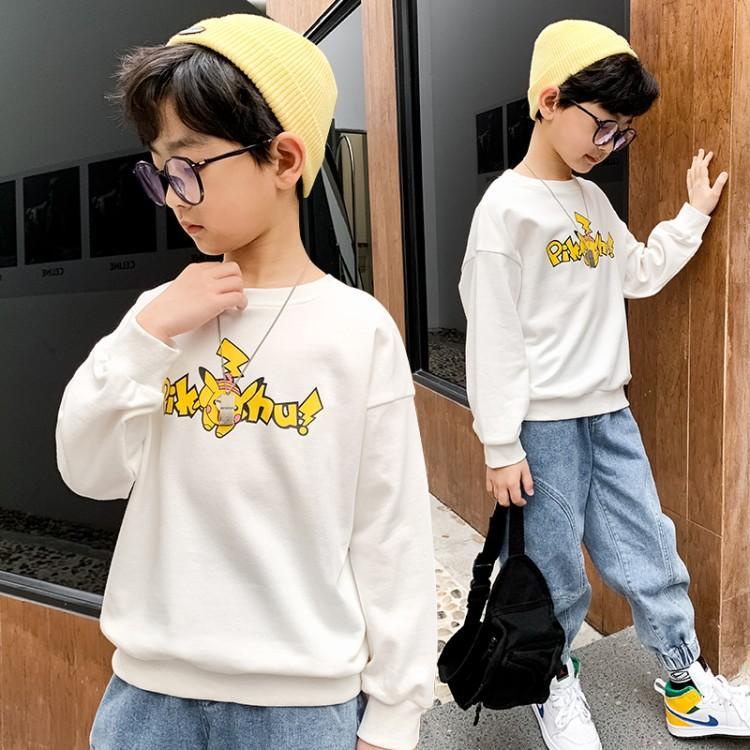 Pokemon Clothes kids University T Fashion Children's Clothes Boys Long Sleeve T-Shirts Pikachu Sweatshirts Tops Spring Autumn Winter New Korean Style Round Neck Bottoming Shirts