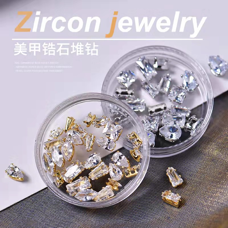 Set charm đá Zircon cao cấp trang trí móng, chuyên dùng làm nail (20 viên/set)