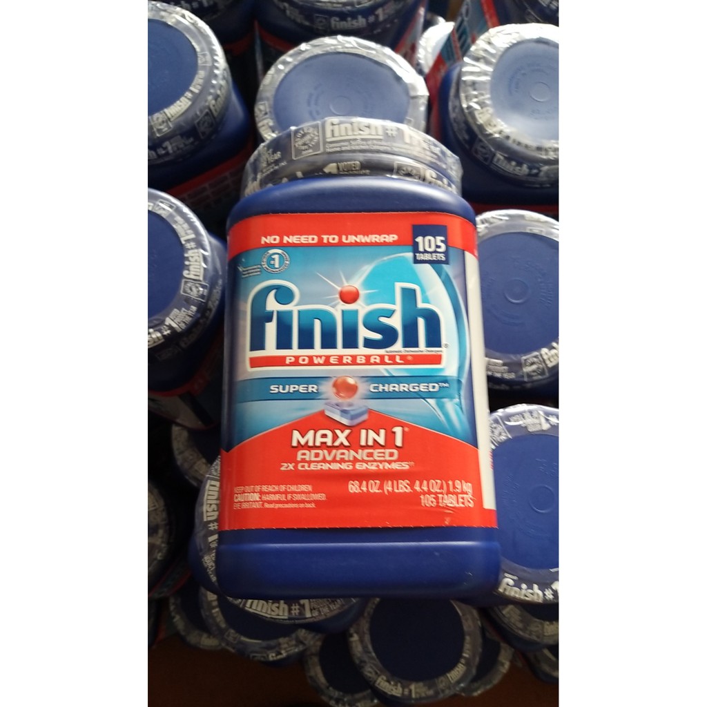 Viên Rửa Bát Finish Max In 1 Hộp Nhựa Dòng Cao Cấp Dùng Cho MÁy