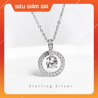 Mặt vòng cổ khảm kim cương bạc s925 thời trang hàn quốc kensir