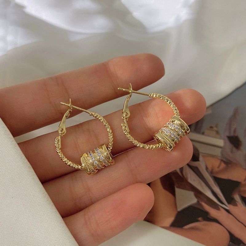 Bông tai bạc S925 - Khuyên tai bạc Ý lu thống tài lộc siêu sang trọng, thanh lịch Zaza accessories KT8041