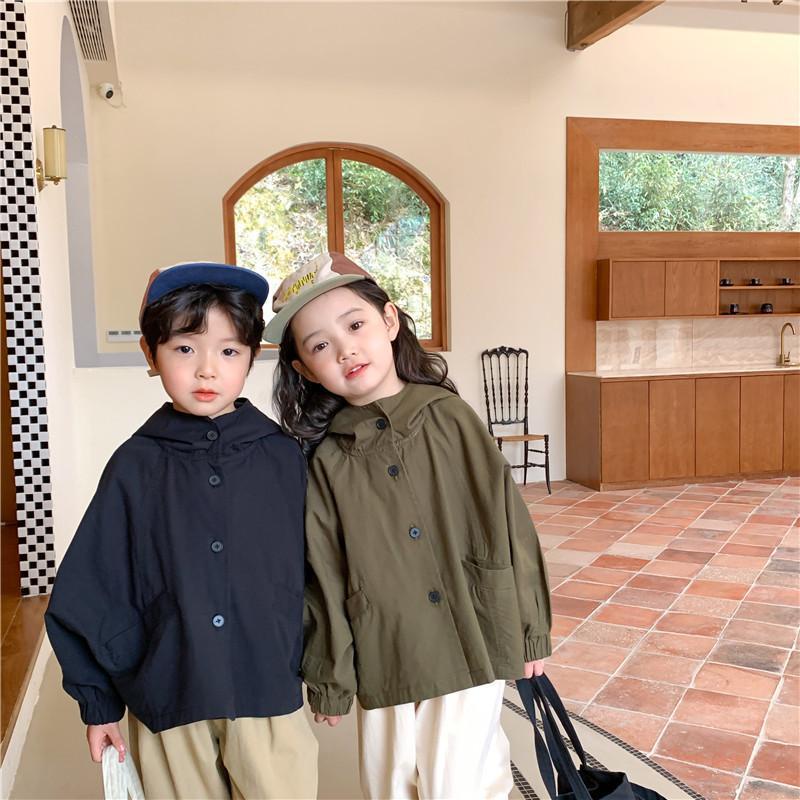 Áo Khoác Cardigan Mỏng Có Nón Dáng Rộng Thời Trang Nhật Hàn Cho Bé Trai Gái