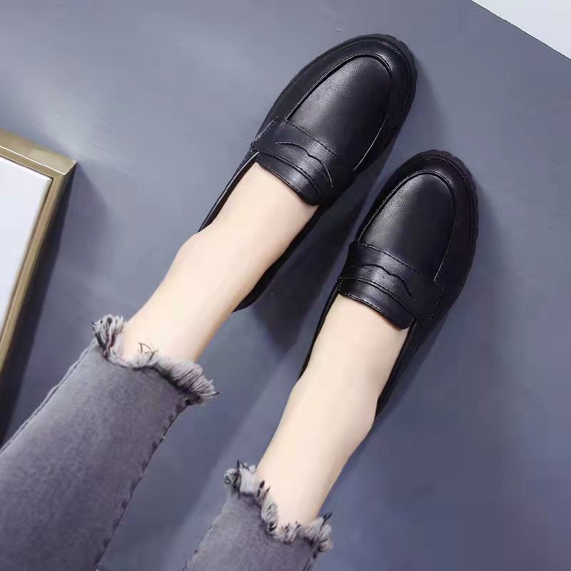 Giày Da Đế Dày Phong Cách Anh Quốc Cho Nữ Size 31-46 41 Plus Size 42