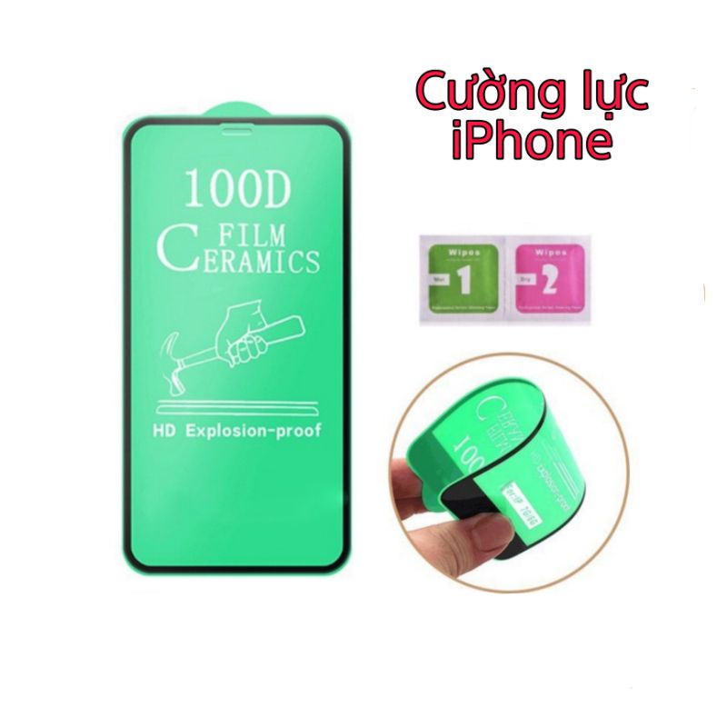 Miếng dán Cường lực iphone dẻo 100D full màn hình chống xước, chống mẻ viền cho iphone