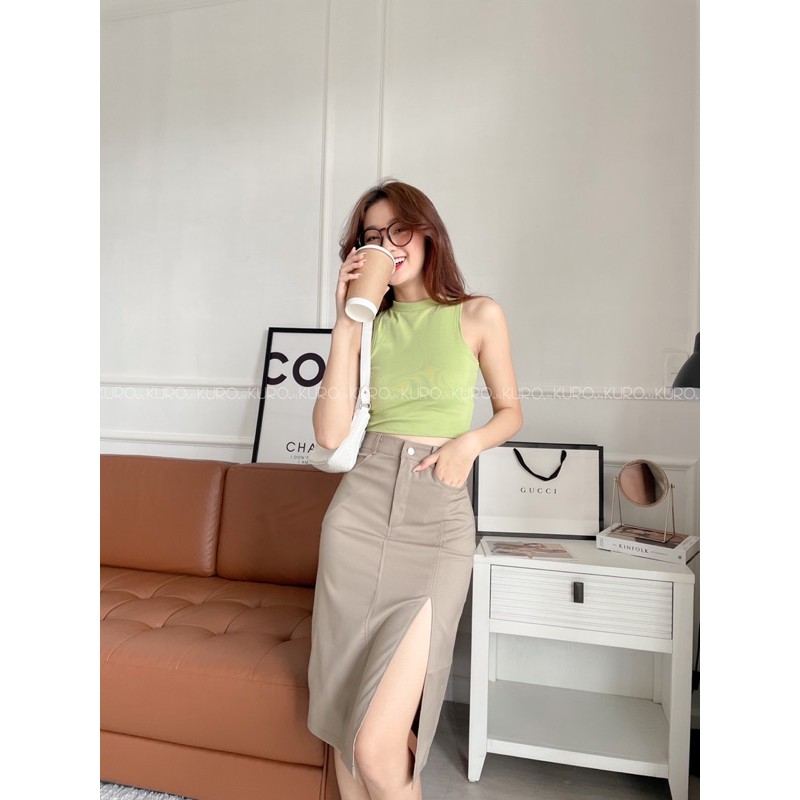 Váy kaki dài xẻ lai 2 màu (S/M/L) | BigBuy360 - bigbuy360.vn