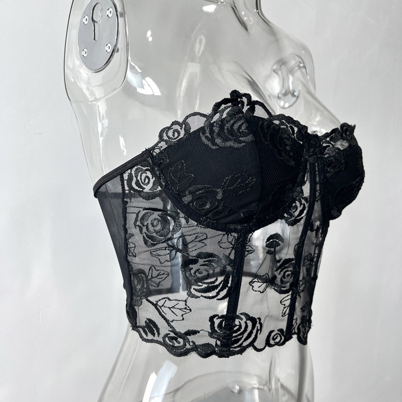 Áo Lót Ren Không Dây Thêu Hoa Quyến Rũ Cho Nữ