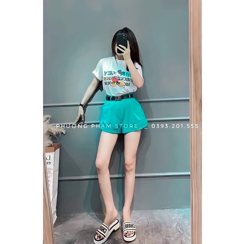 [ẢNH THẬT] Sét áo mickey mix quần sort xanh siêu hot