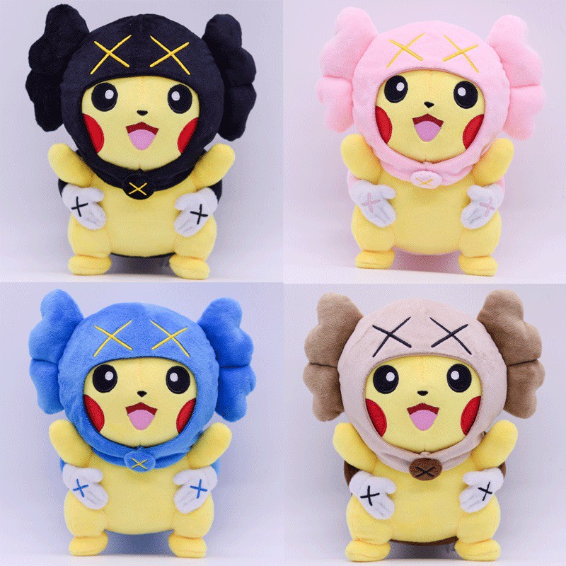 Thú Nhồi Bông Hình Pokemon Pikachu Bằng Da Kích Thước 22cm