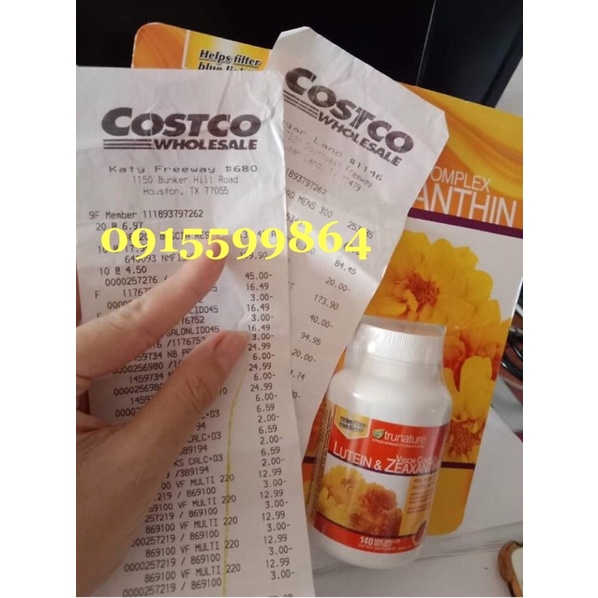 Viên uống Trunature Vision Complex Lutein & Zeaxanthin (hàng Mỹ đủ Bill)