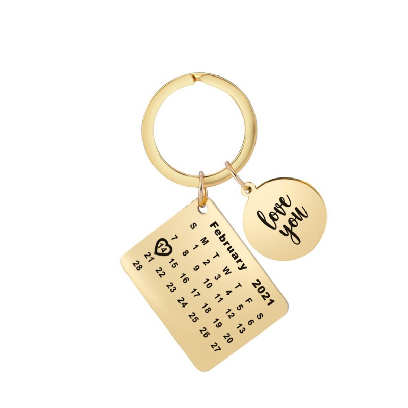 Móc Khóa Bằng Thép Titan Hình 2 / 14 Chữ I Love You